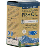 Wild Alaskan Fish Oil Vit K2 60 softgels Wiley's Finest